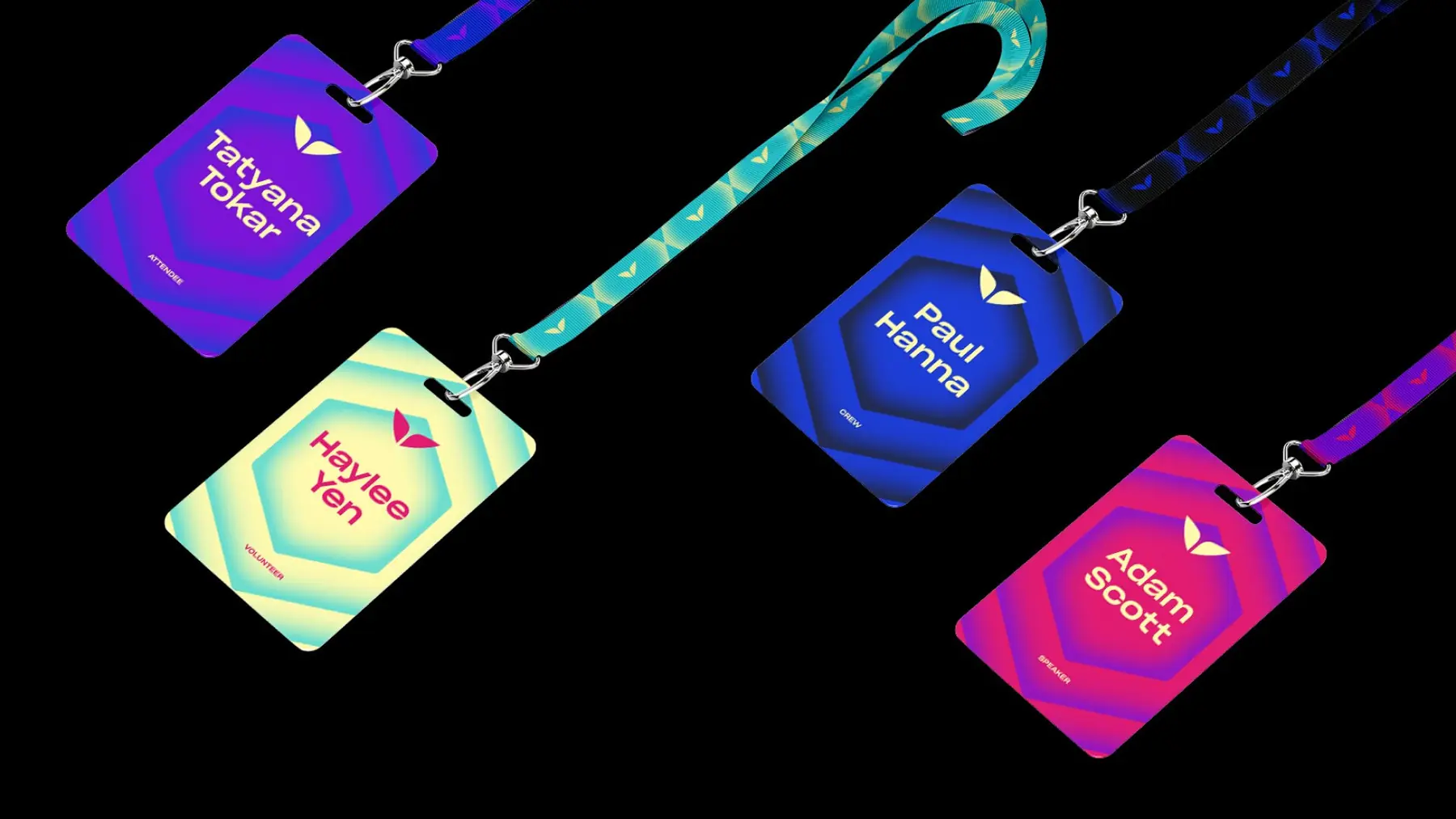 Attendee nametags and lanyards