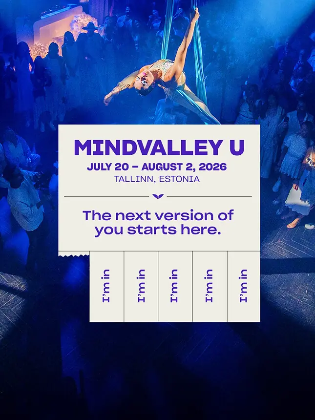 Mindvalley U poster ad: “The next version of you starts here”