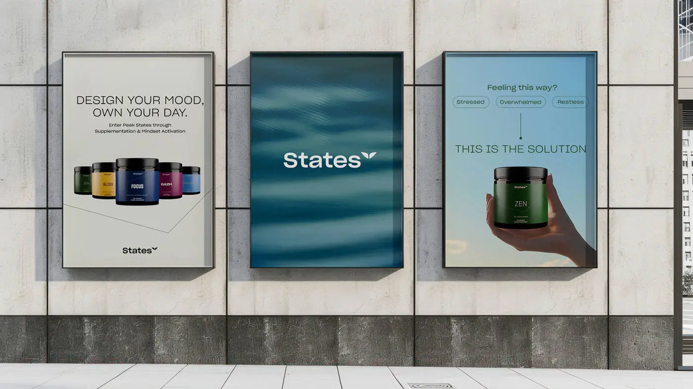 States posters in a corridor