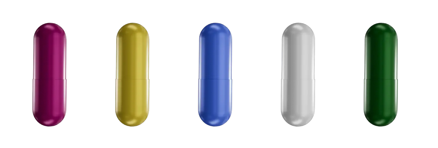 Five capsules in the States colours